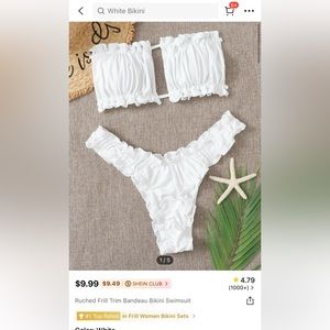 BRAND NEW (SMALL) WHITE SHEIN BIKINI
